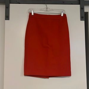 J Crew Pencil Skirt No 2 Wool Red SIZE 0